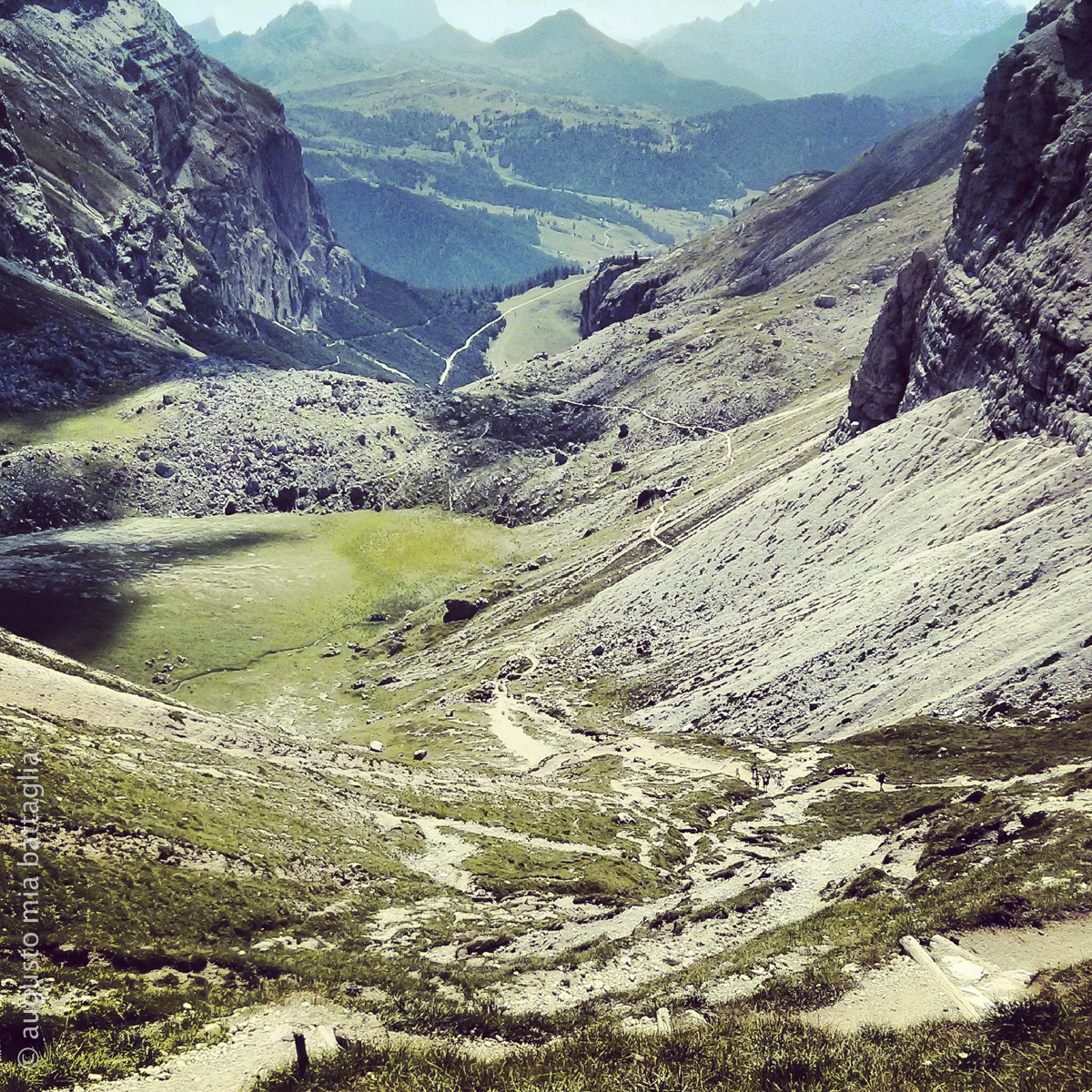 Salita alla forcella, in fondo Colalto